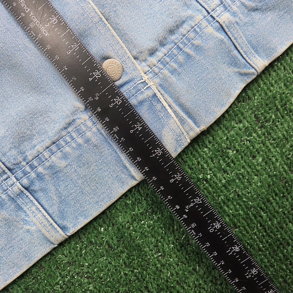 Crossroads Western Patchwork Denim Jacket Blue Me… - image 8